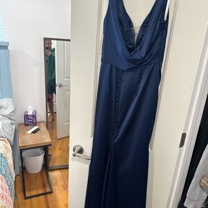 David's Bridal Deep Blue Gown